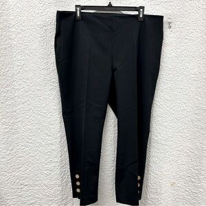 Soft Surroundings women’s pXL black mini boot/ankle pants, 3 buttons on side